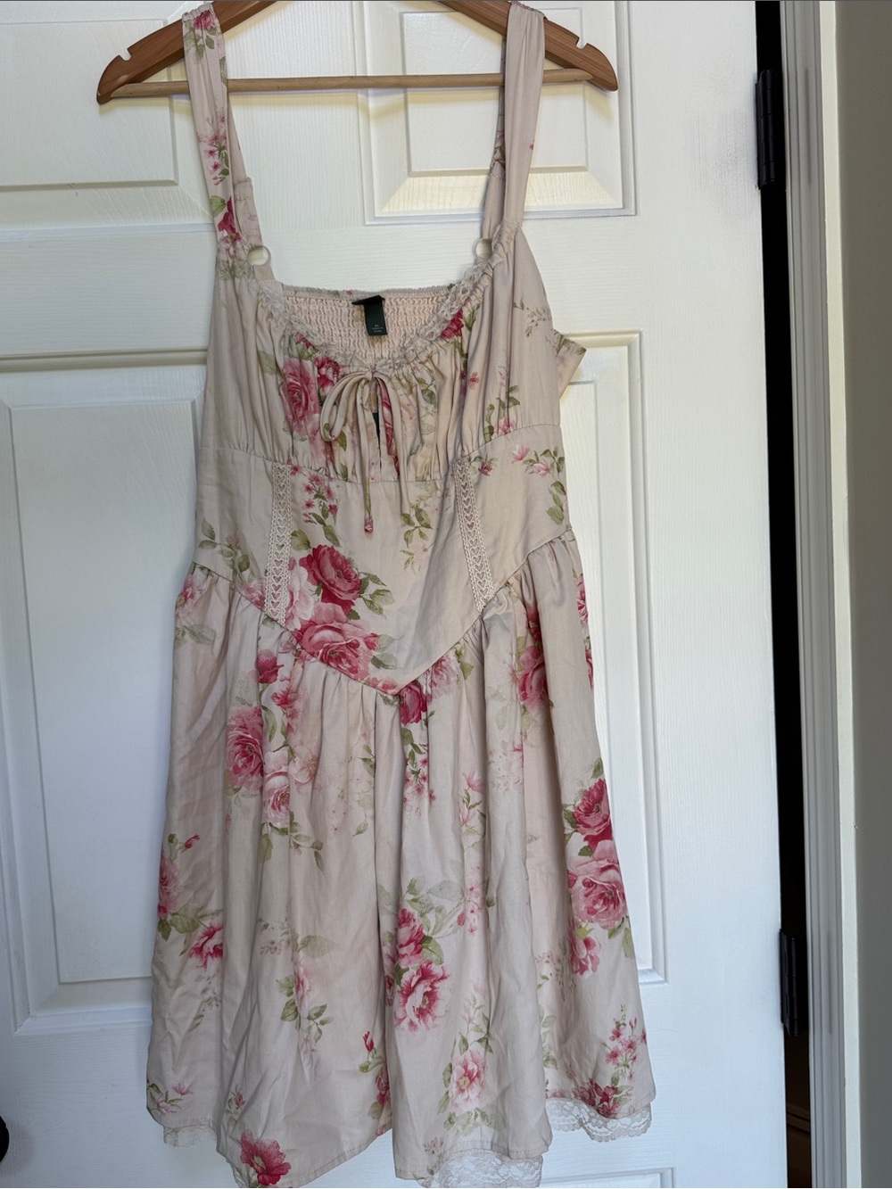 Wild Fable Cream Smocked Sundress with Dusty Rose Accents. XL